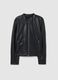 Black faux leather jacket regular fit_4
