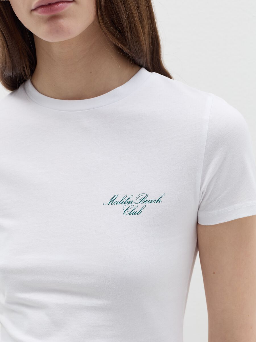 Crop T-shirt with lettering print_1