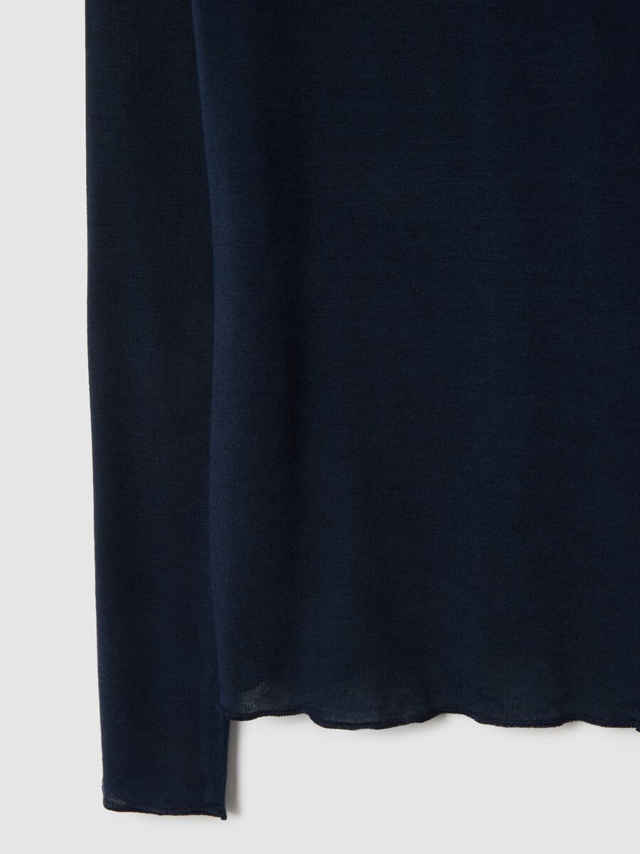 Blue regular fit V-neck jumper_1
