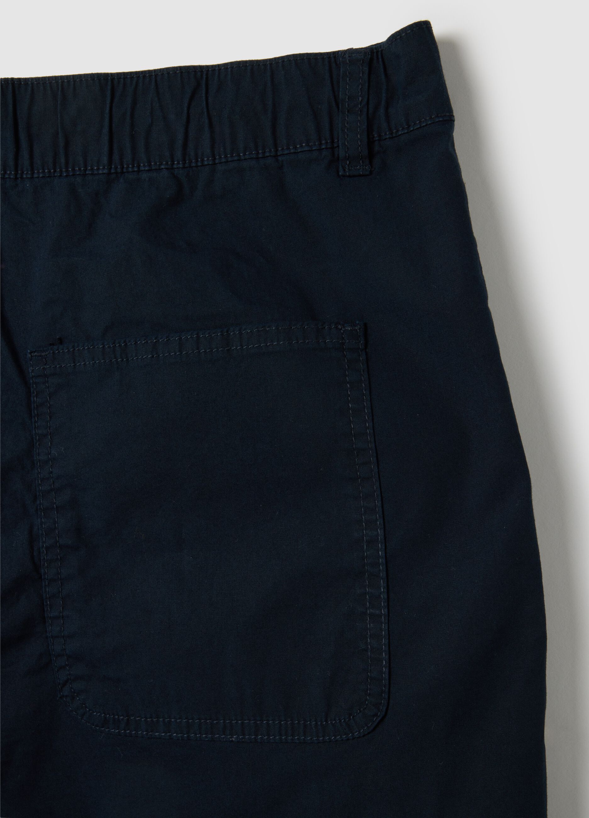 Men's blue cotton Bermuda shorts regular fit