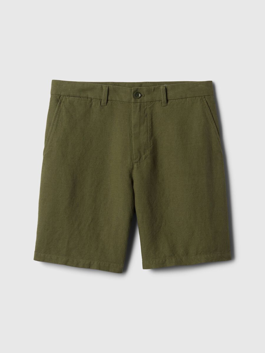 Relaxed-fit Bermuda shorts in cotton and linen_4