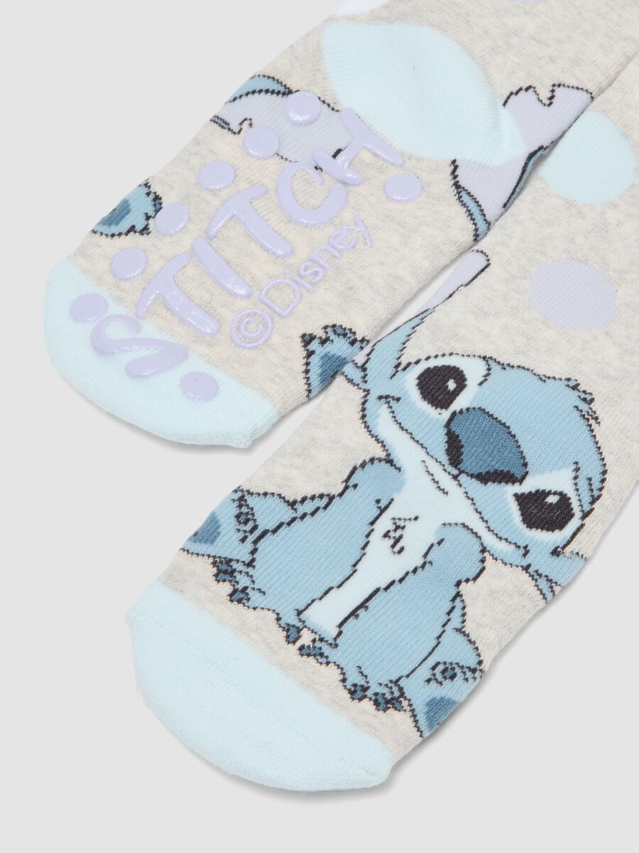 Bipack calze in cotone organico elasticizzato multicolor con stampa Stitch_1