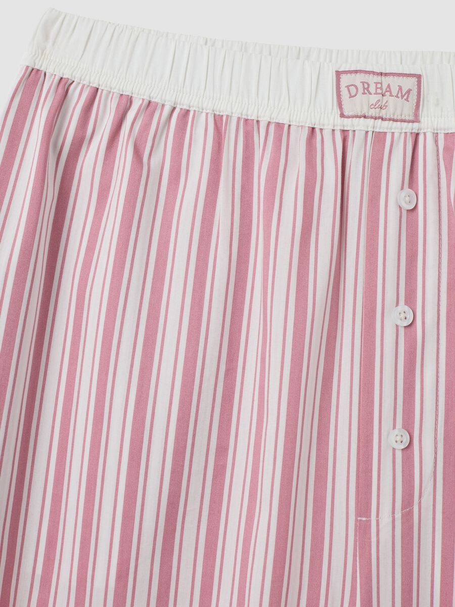 Pantaloni pigiama rosa in cotone organico a righe regular fit_6