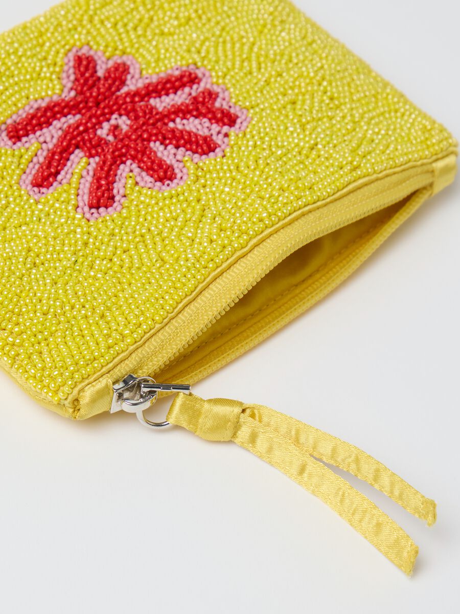 Yellow wallet with decorative glass details by Ovs_2