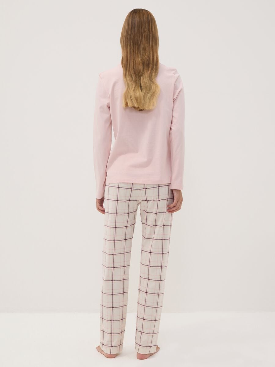 Pink pure organic cotton crew-neck pyjamas_3
