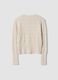 Beige openwork viscose-blend jumper, regular fit_1