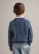 Children's blue pure cotton sweater, regular fit with knitted design_2