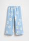Multicolour cotton blend baby trousers with floral patterns_0
