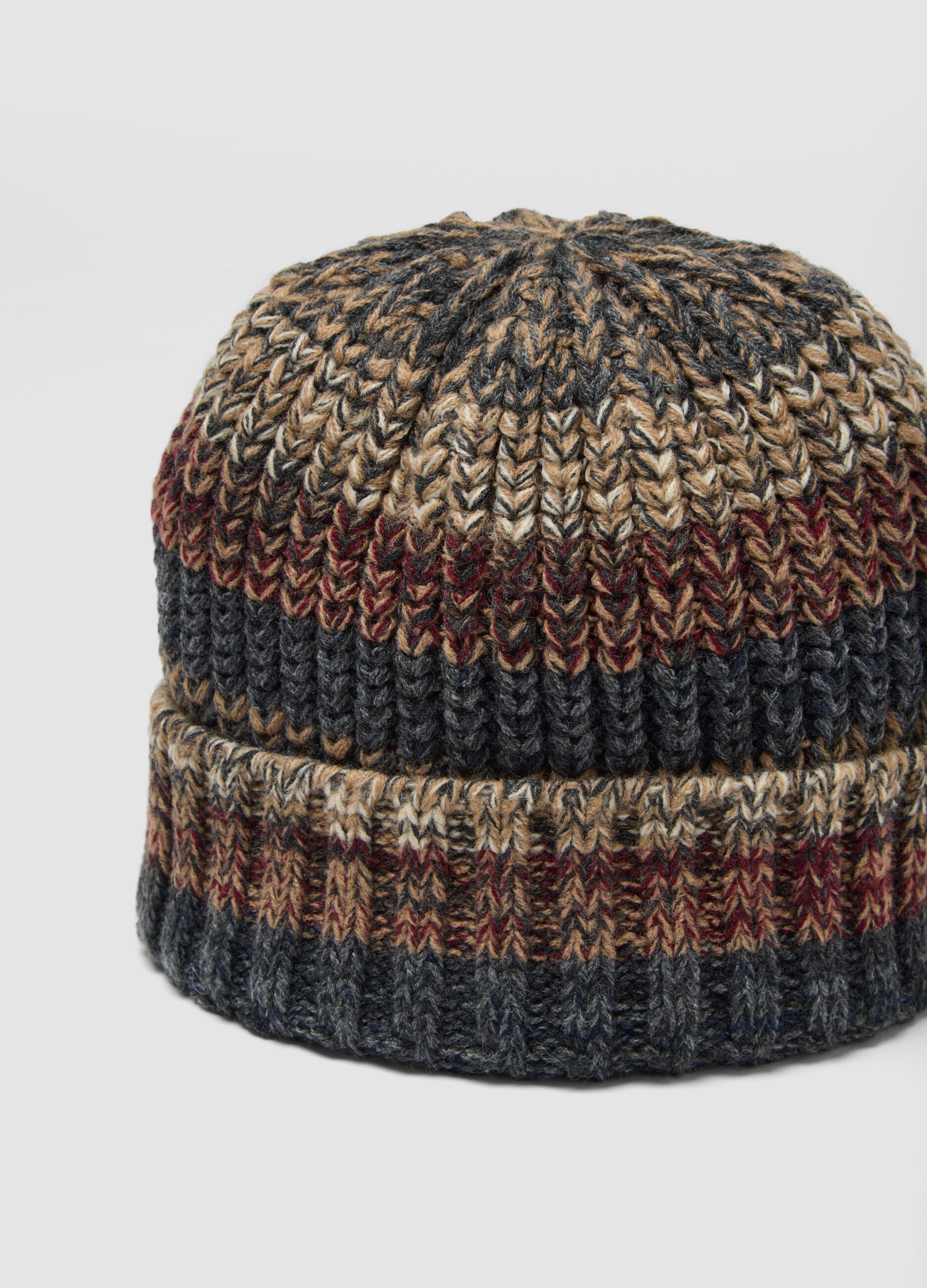 Multicolour striped beanie