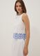 White cotton and linen blend top with embroidery_2
