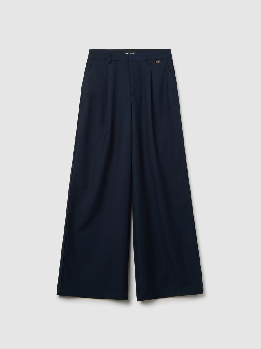 Blue wide leg trousers_0