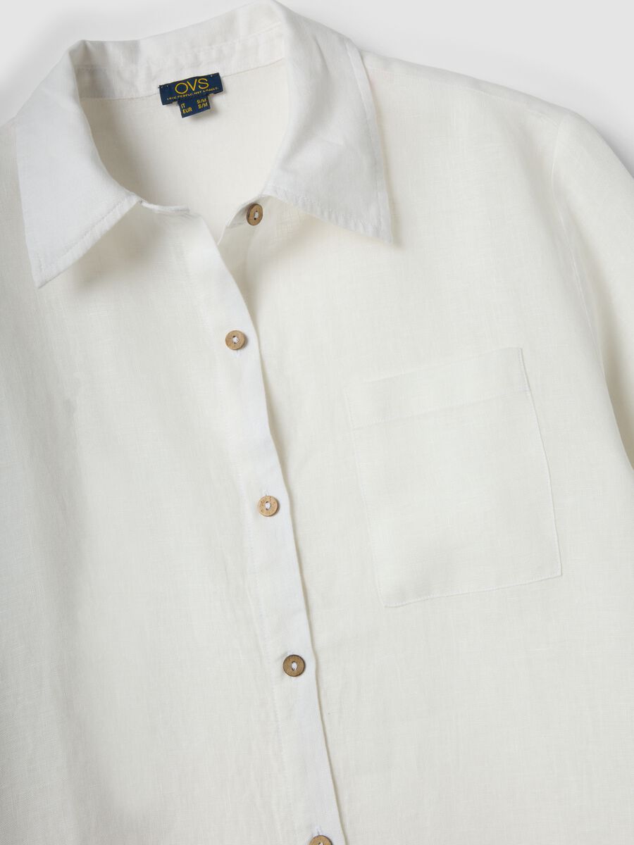 Long white pure linen beach cover-up_1