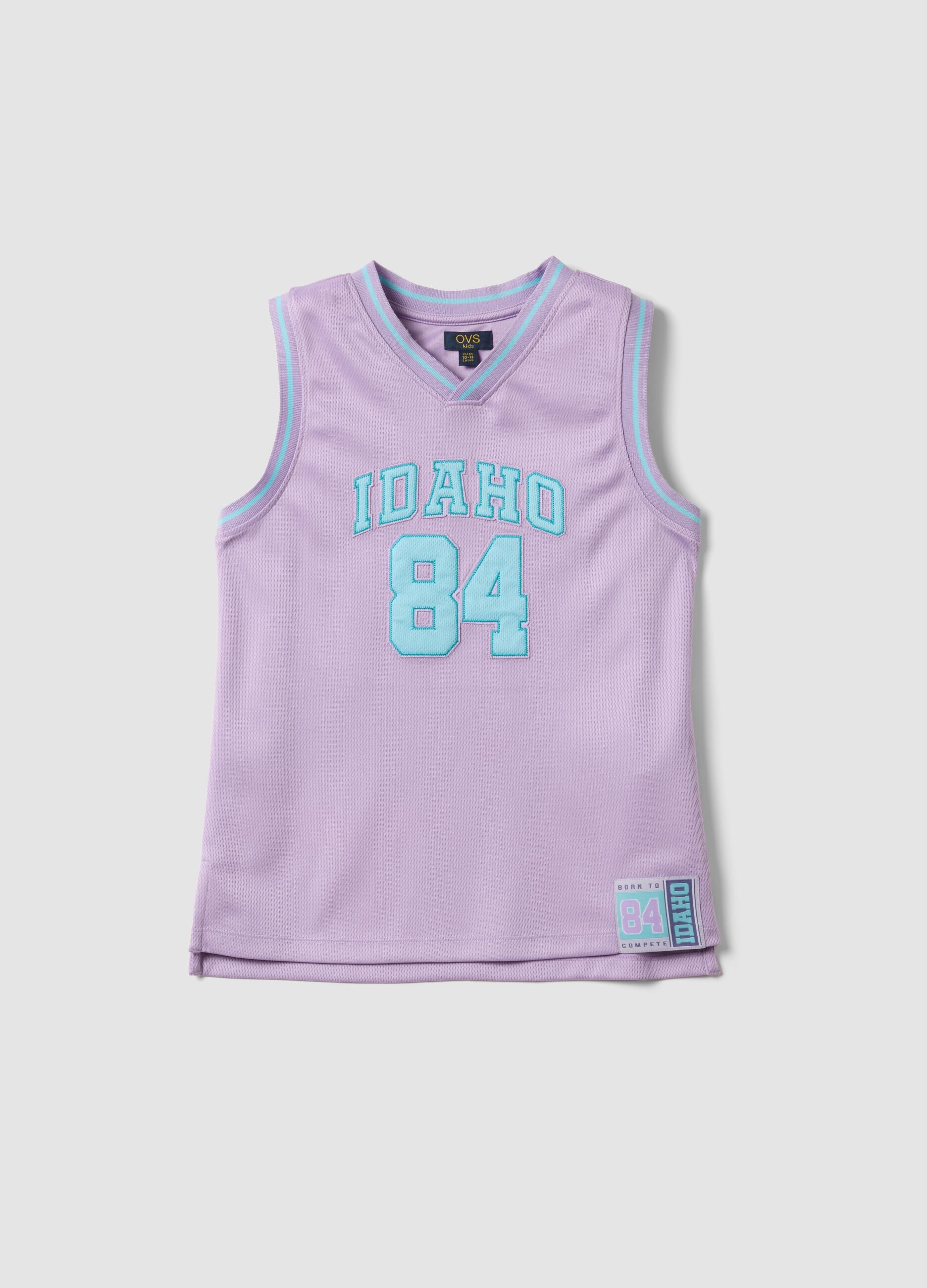 Purple V-neck tank top