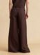 Brown linen-viscose blend wide-leg trousers with side zip fastening_2
