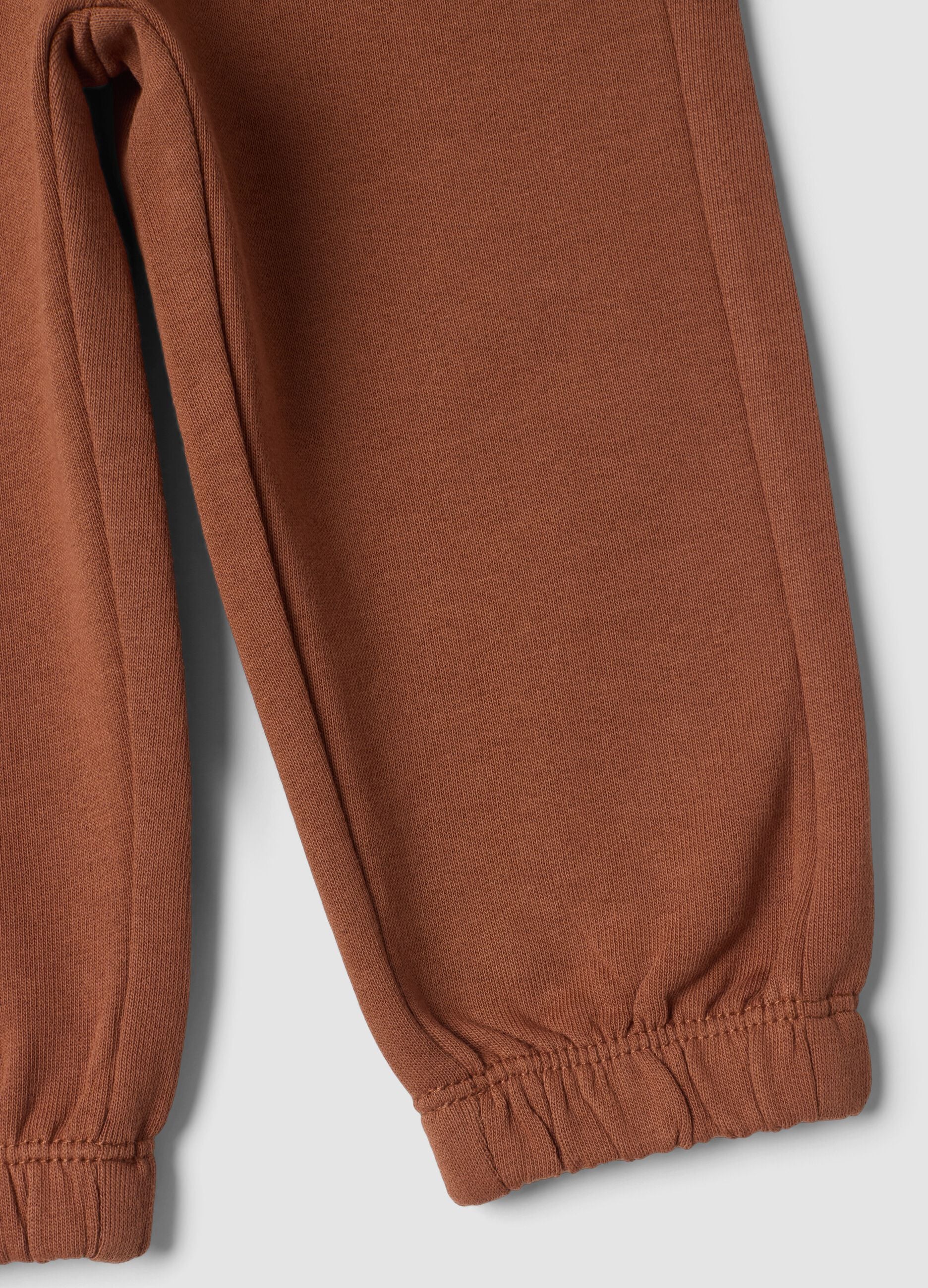 Brown pure cotton joggers, regular fit