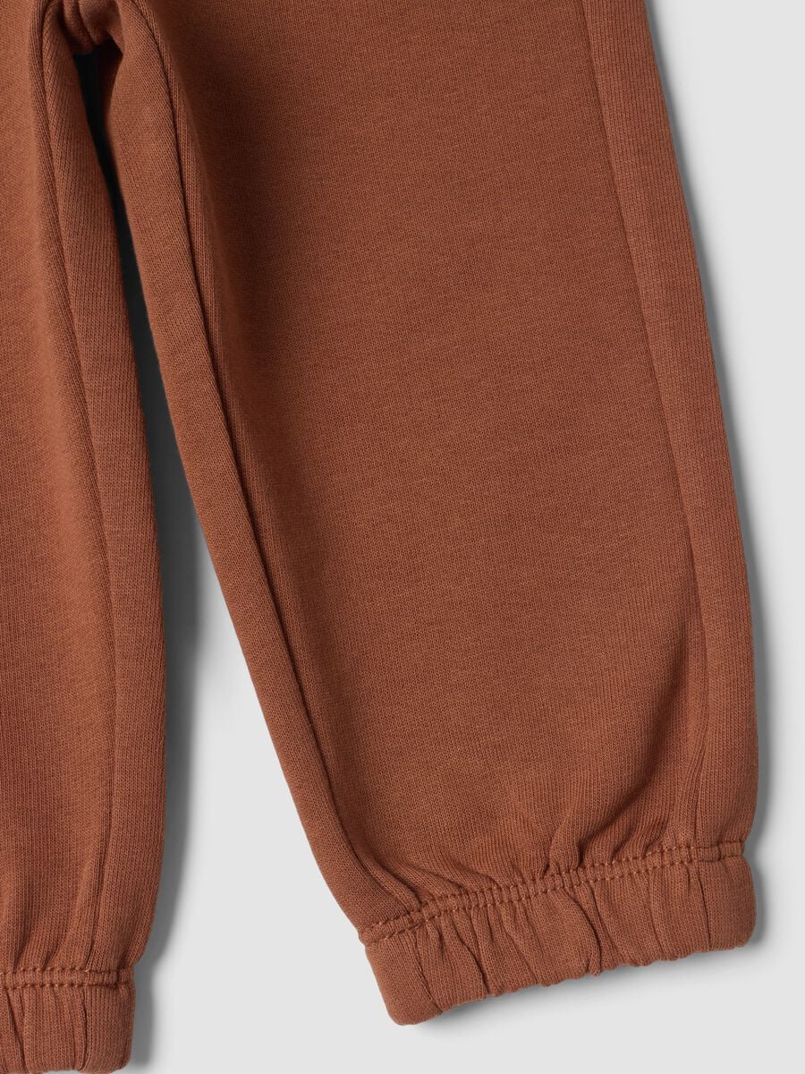 Brown pure cotton joggers, regular fit_2