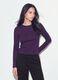 Purple striped pure cotton crew-neck T-shirt_0