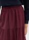 Long Red Tiered Skirt in Pure Cotton_3