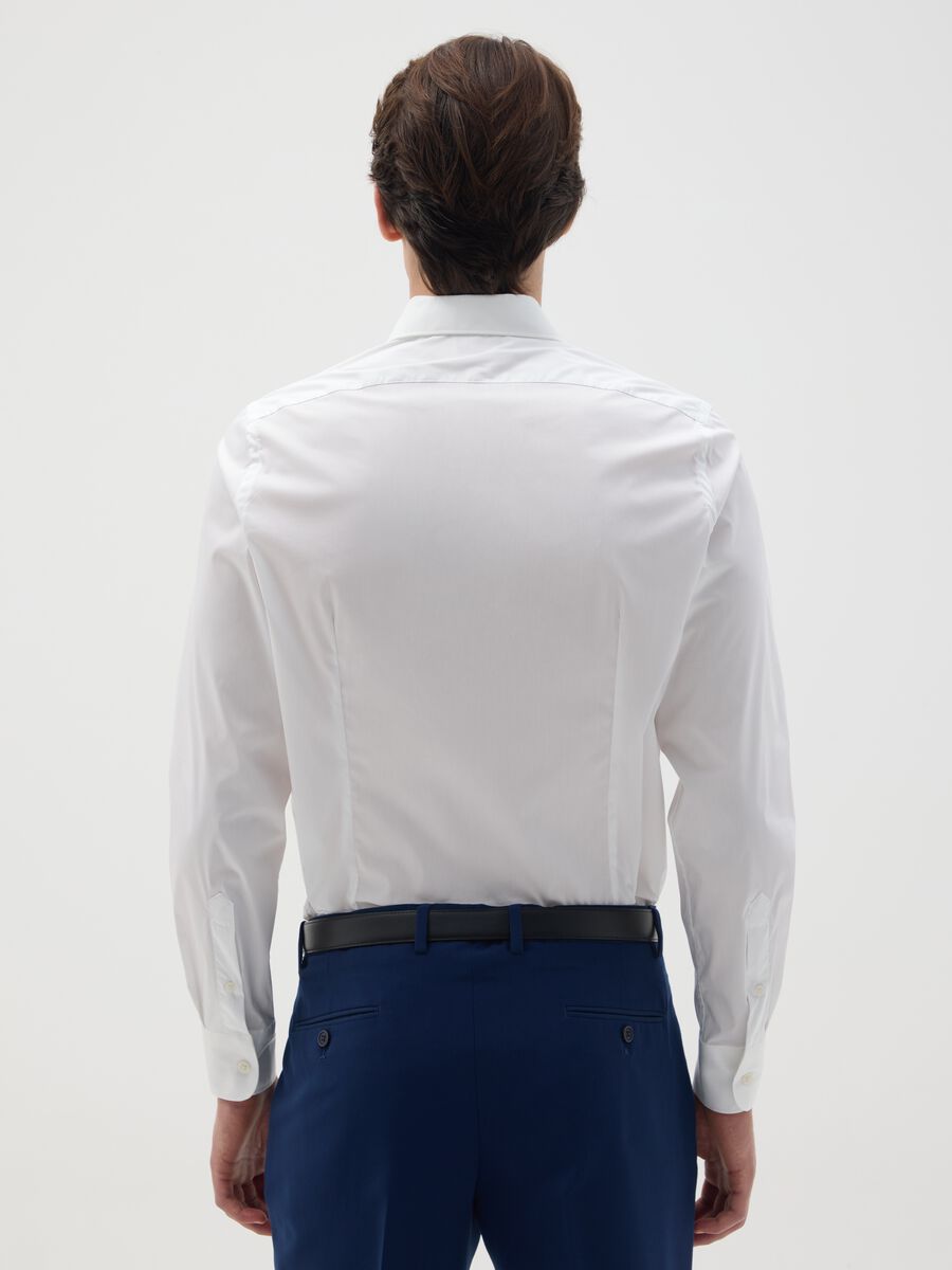 Men's Slim Fit White Blend Shirt_1