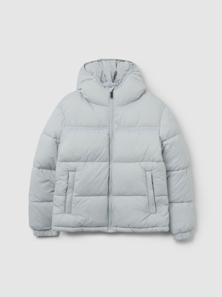 The Iconic Puffer grey hooded jacket for boys_0