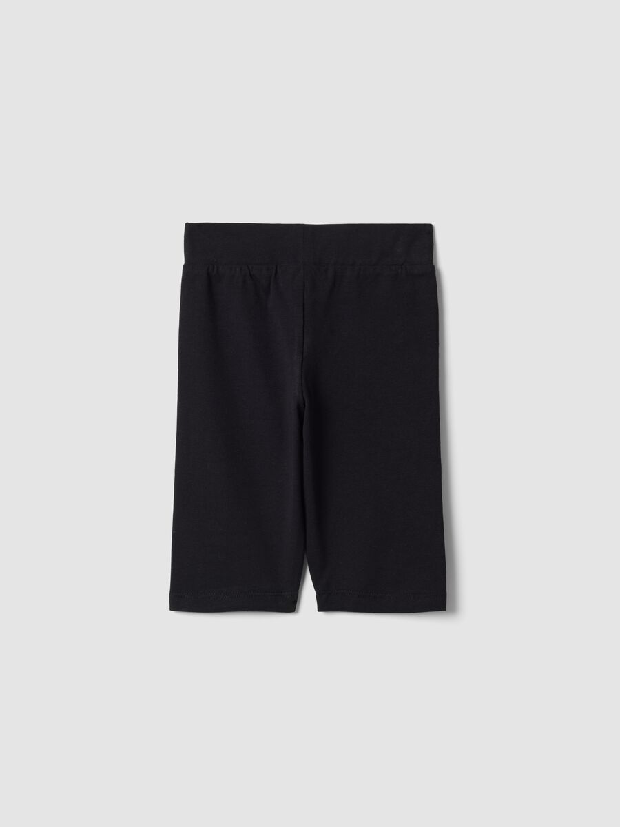 Black stretch cotton shorts_1