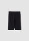 Black stretch cotton shorts_1