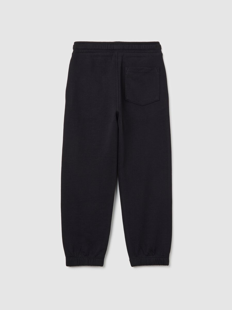 Children's jogger trousers in pure cotton black regular fit_1