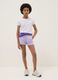 Girls&rsquo; purple organic cotton shorts with elasticated waistband_0