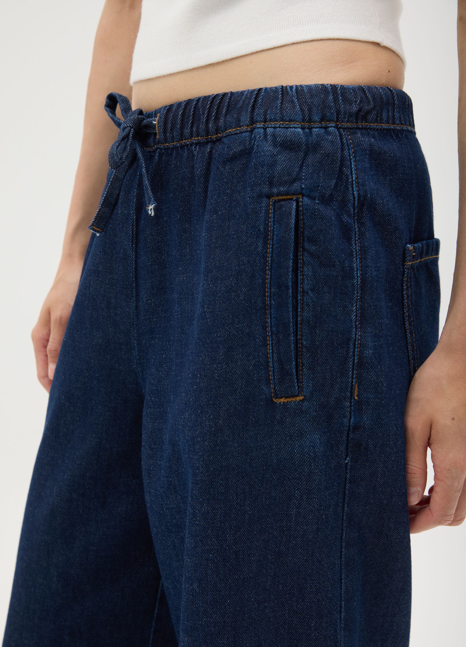 Women's Regular Fit Pure Cotton Denim Trousers