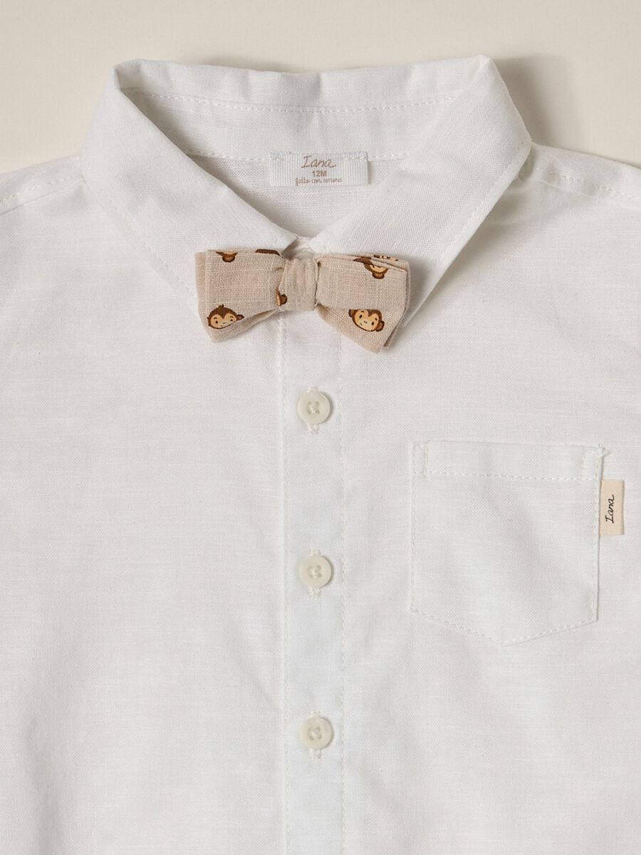 IANA newborn boy shirt in linen blend_2