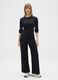 Black Wide Leg Stretch Trousers_0
