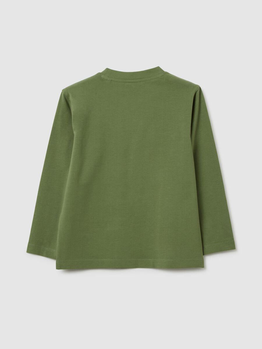 Maglia da bambino in cotone elasticizzato verde regular fit_1