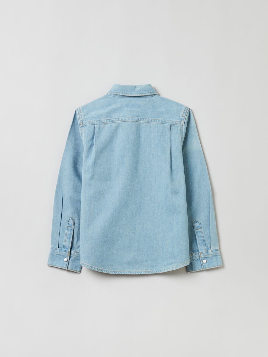 Camicia in denim con tasca_4