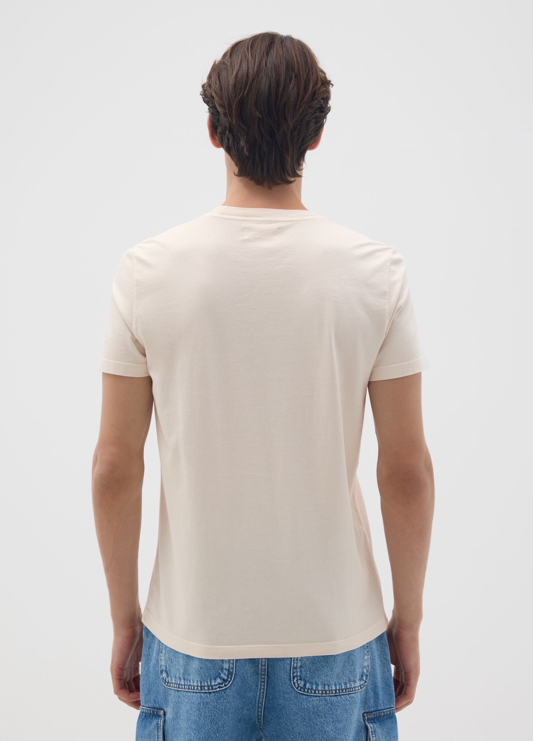 White pure cotton regular fit T-shirt