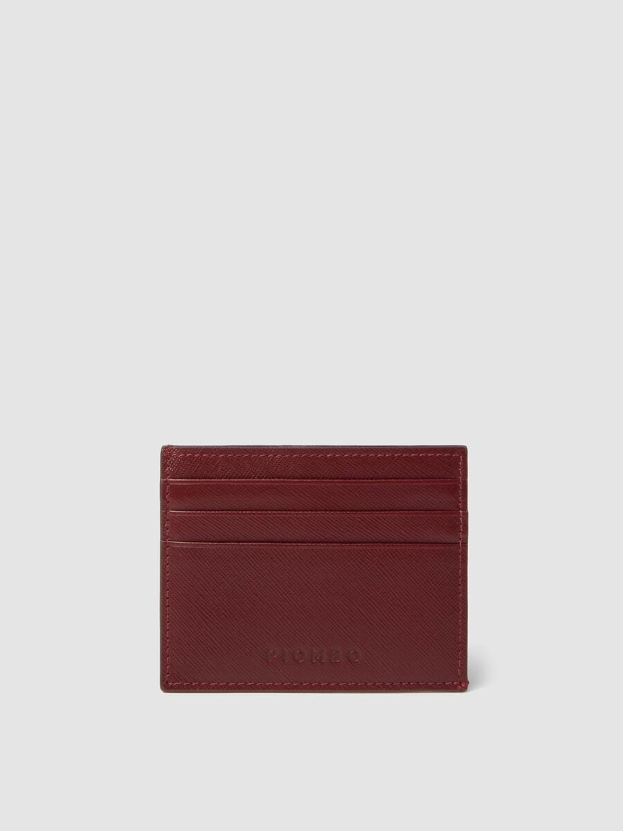 Portacarte rosso in vera pelle_0