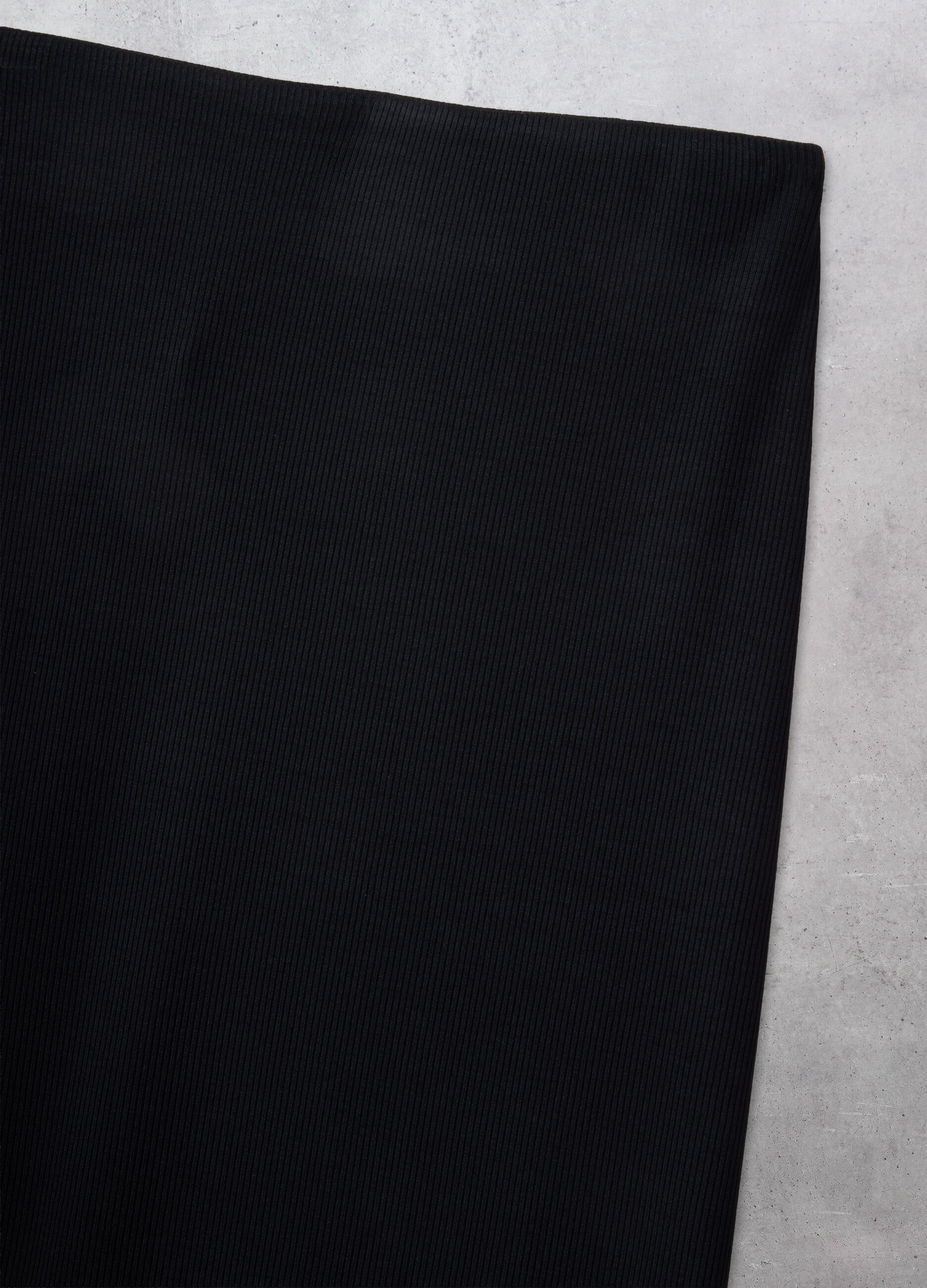 Ribbed Long Skirt Black