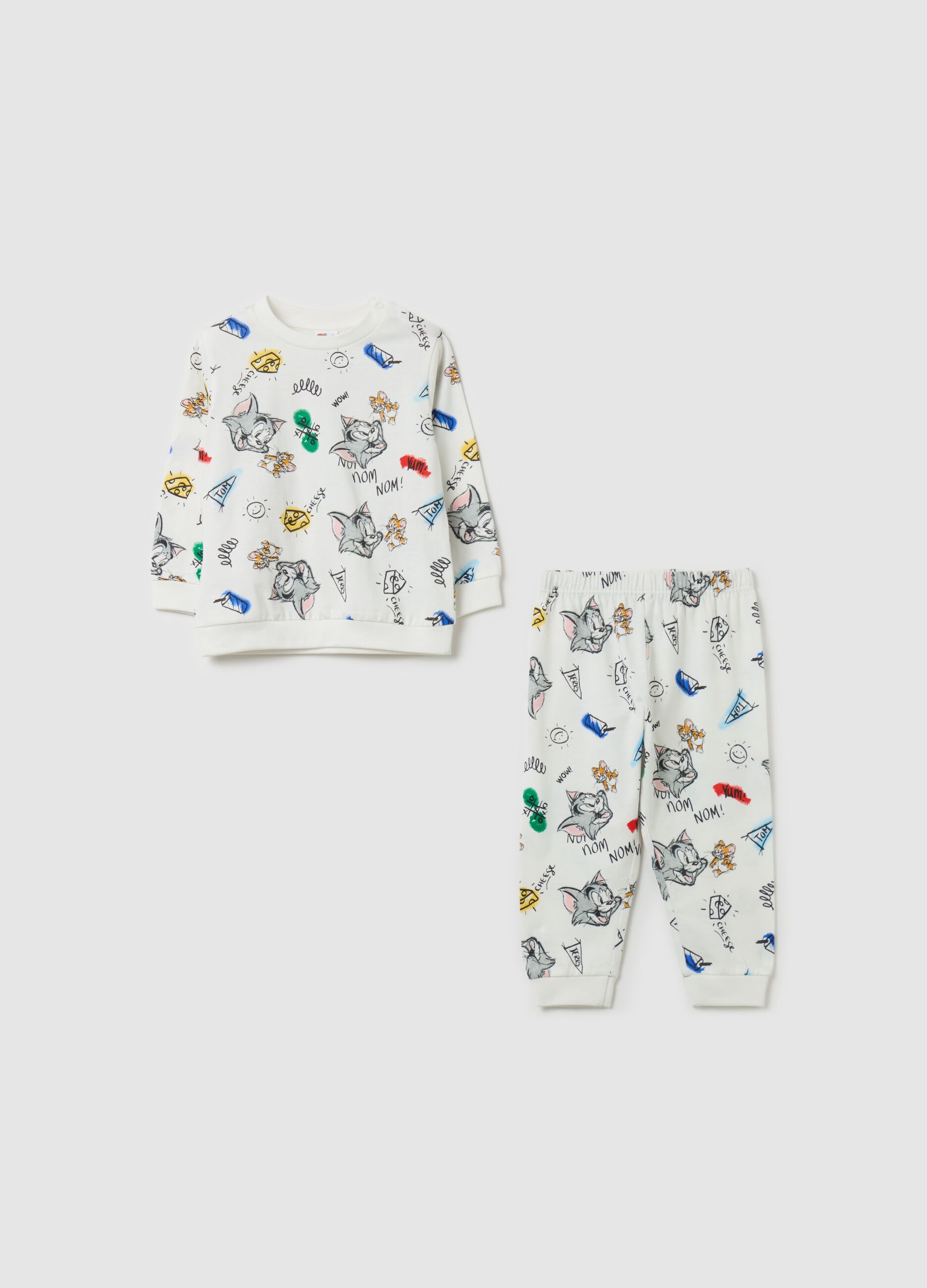 Pigiama in cotone stampa Tom & Jerry