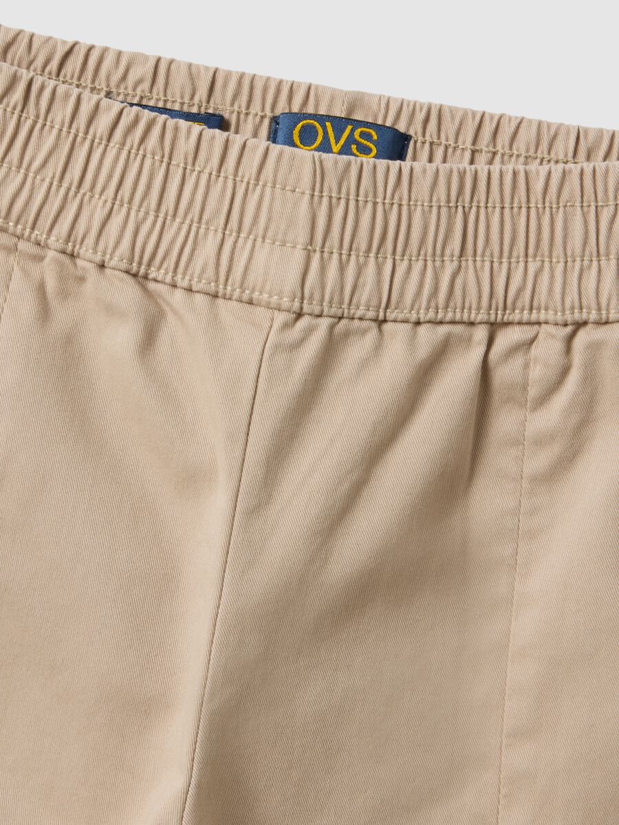 Girls' regular fit beige cotton culotte trousers_2