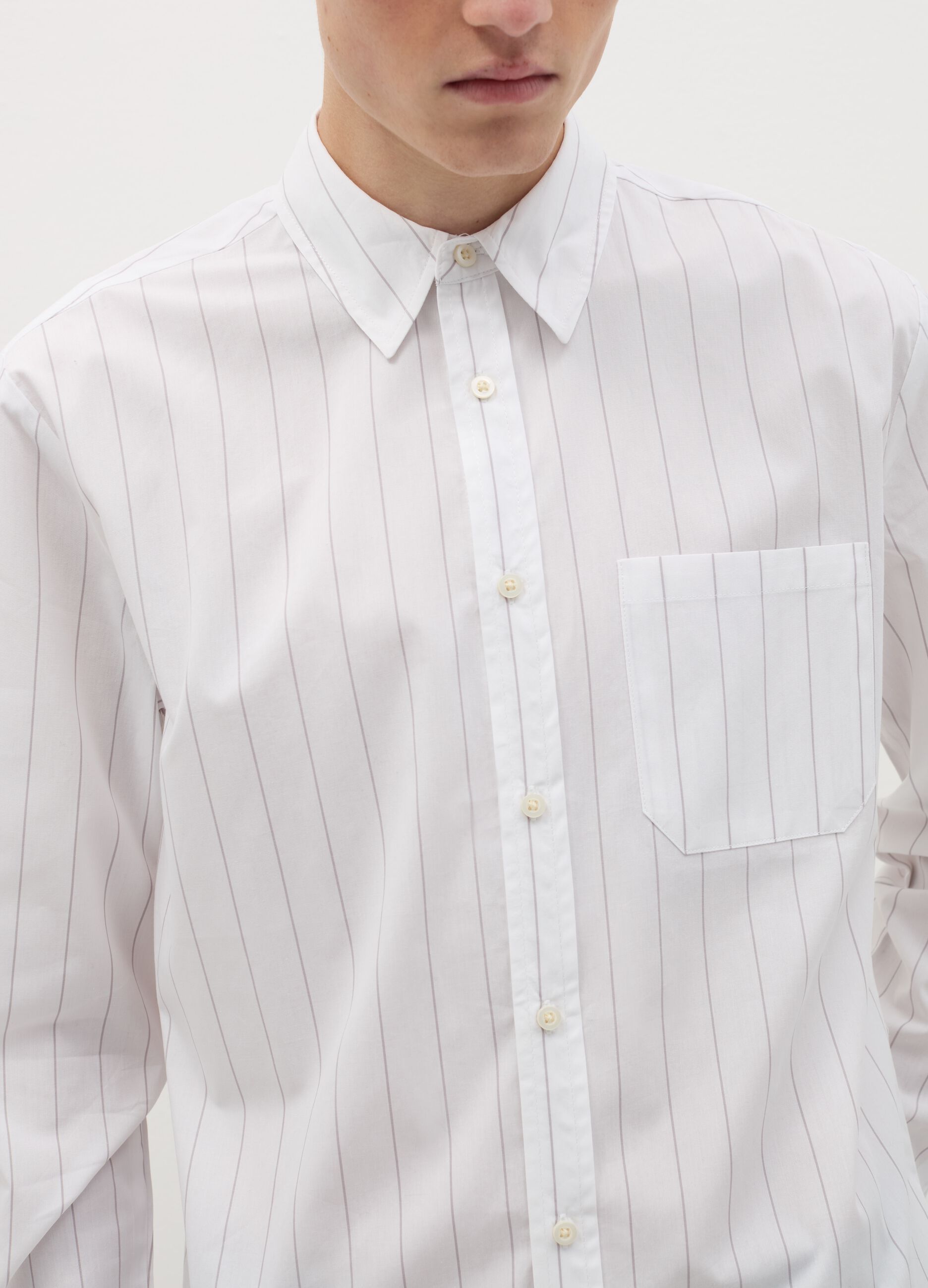 Pinstriped shirt with pocket