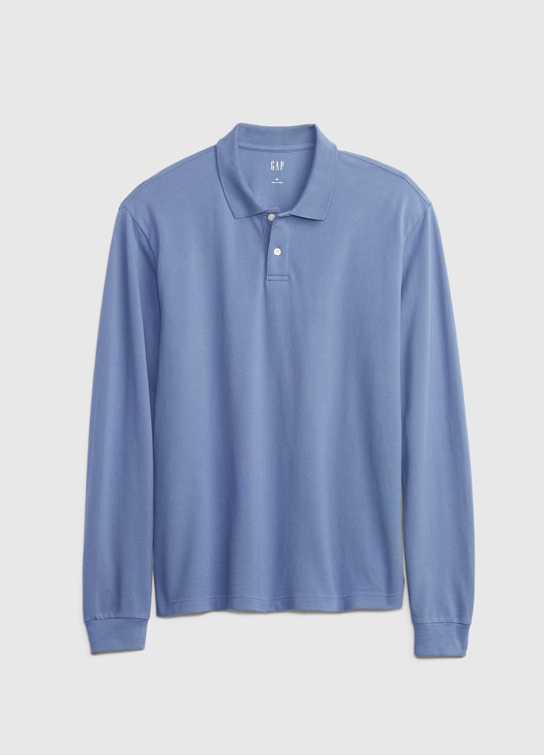 Polo a maniche lunghe in cotone piquet
