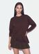 Brown cotton-blend crew-neck sweatshirt with lace detail_1