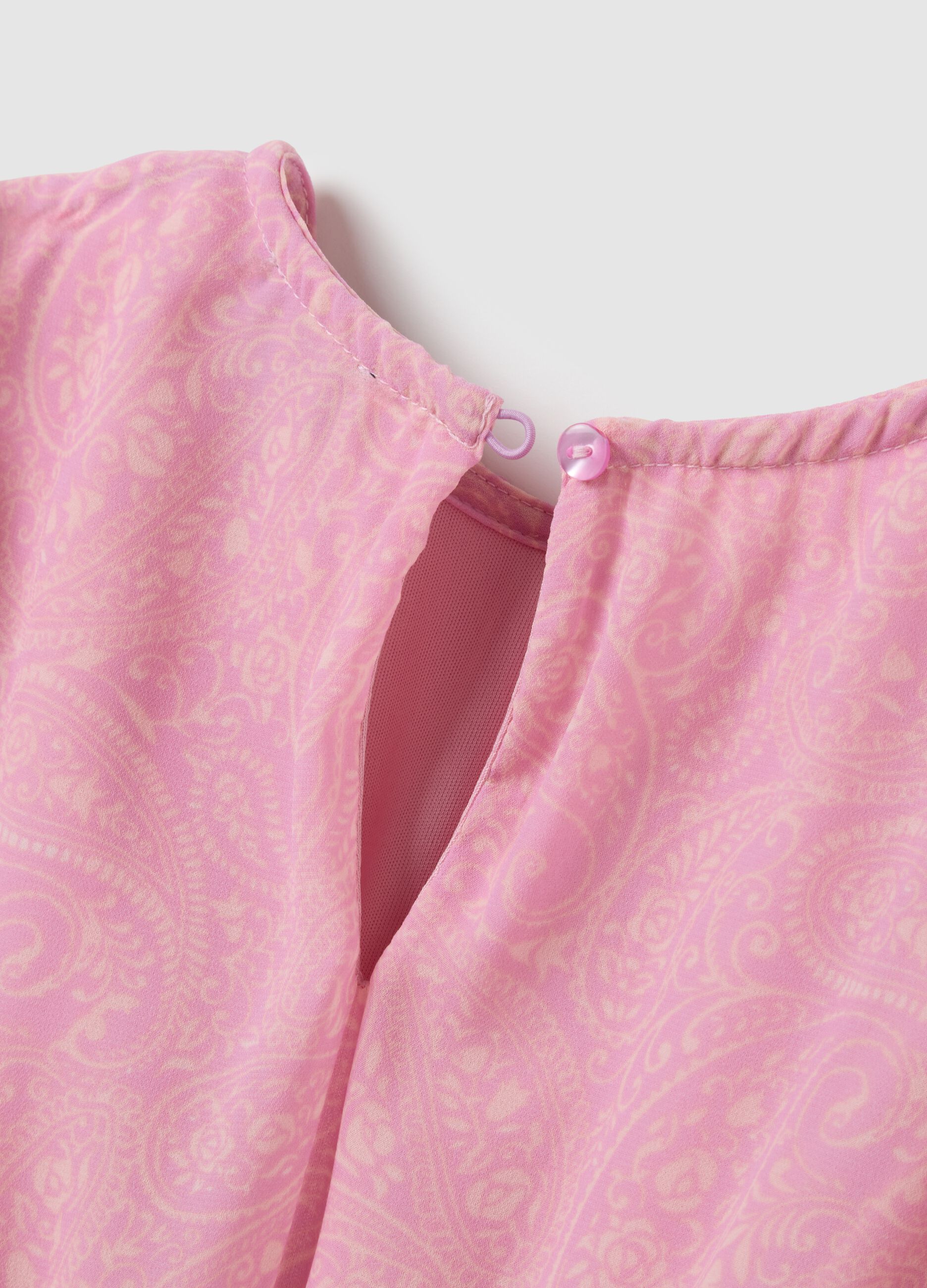 Girl's regular fit pink dress with ruffles