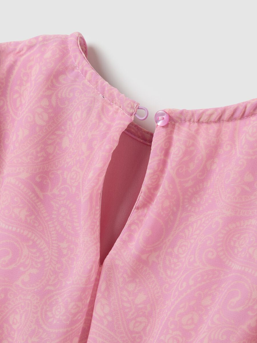 Girl's regular fit pink dress with ruffles_3