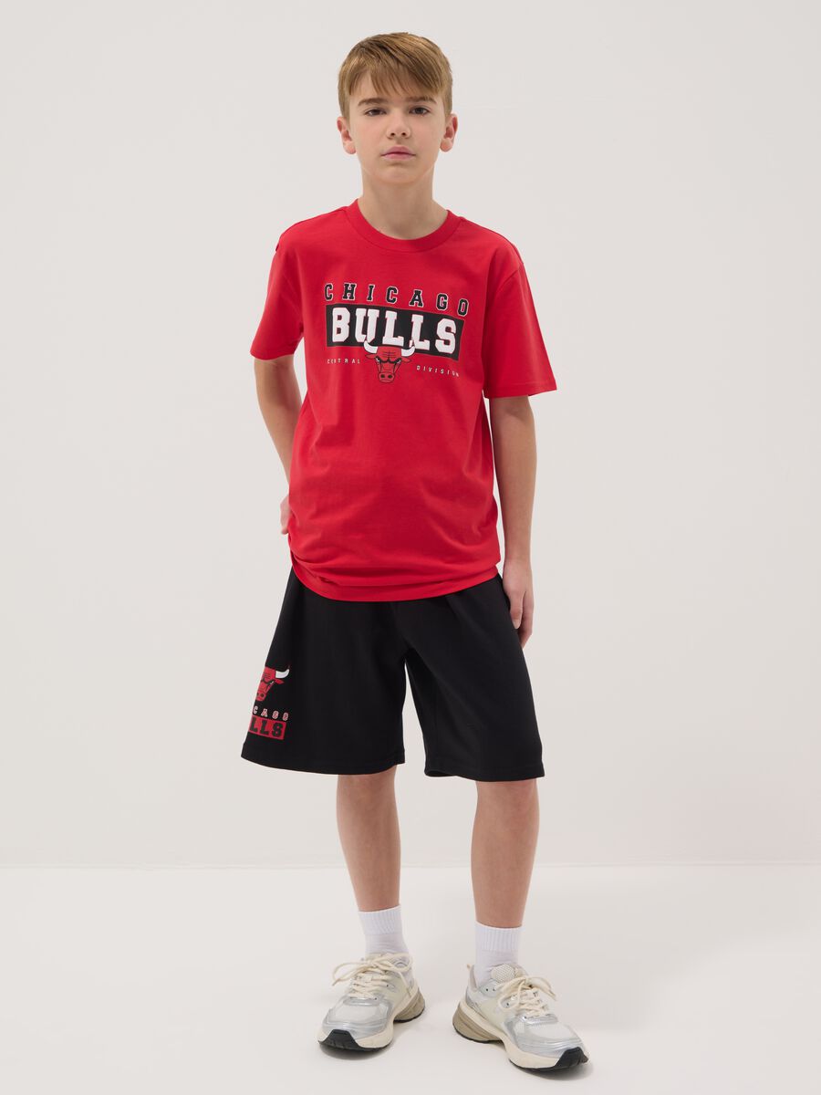 Multicolour pure cotton oversized fit Chicago Bulls set for boys_0