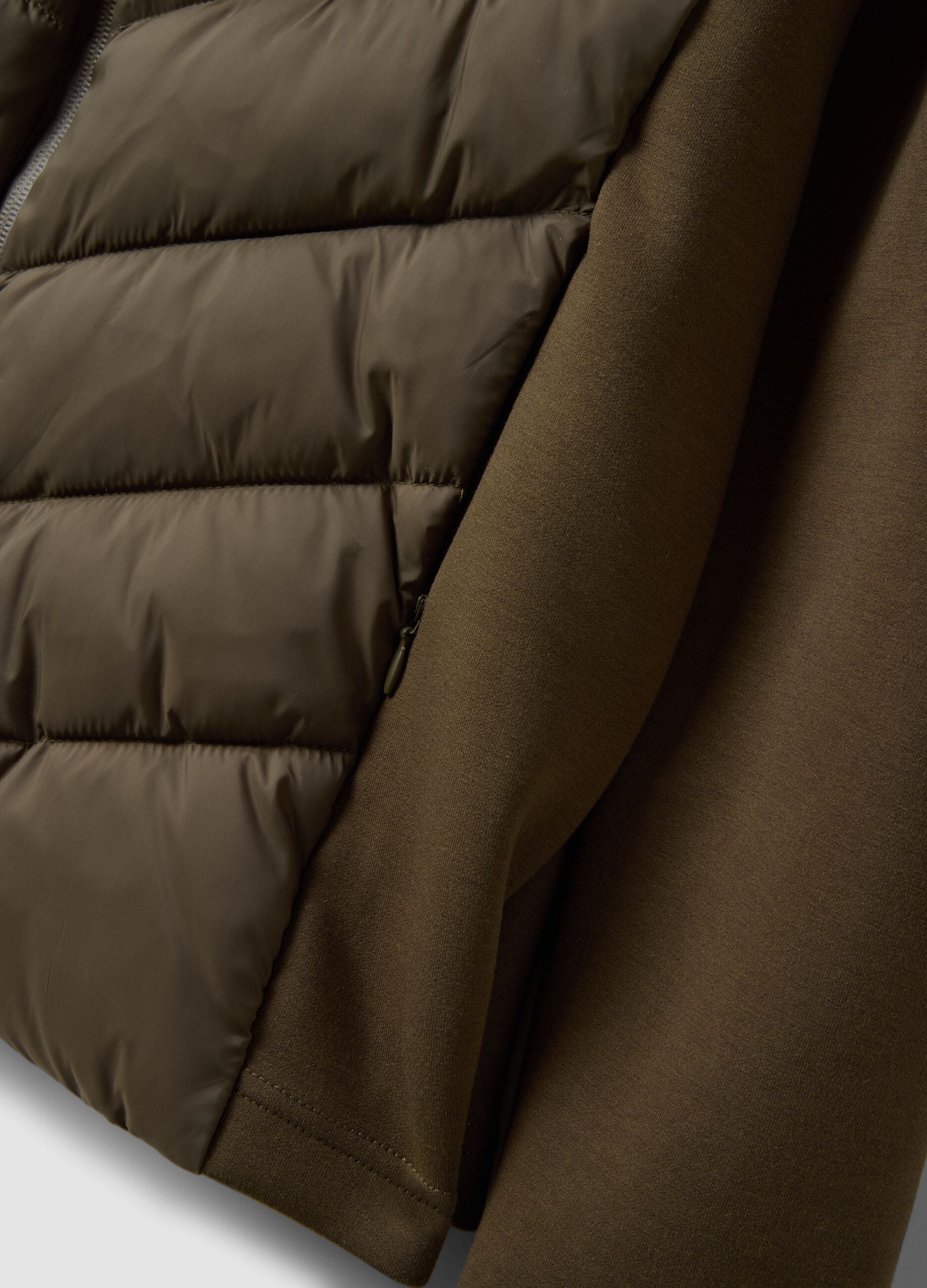 Brown regular-fit hooded zip-up jacket