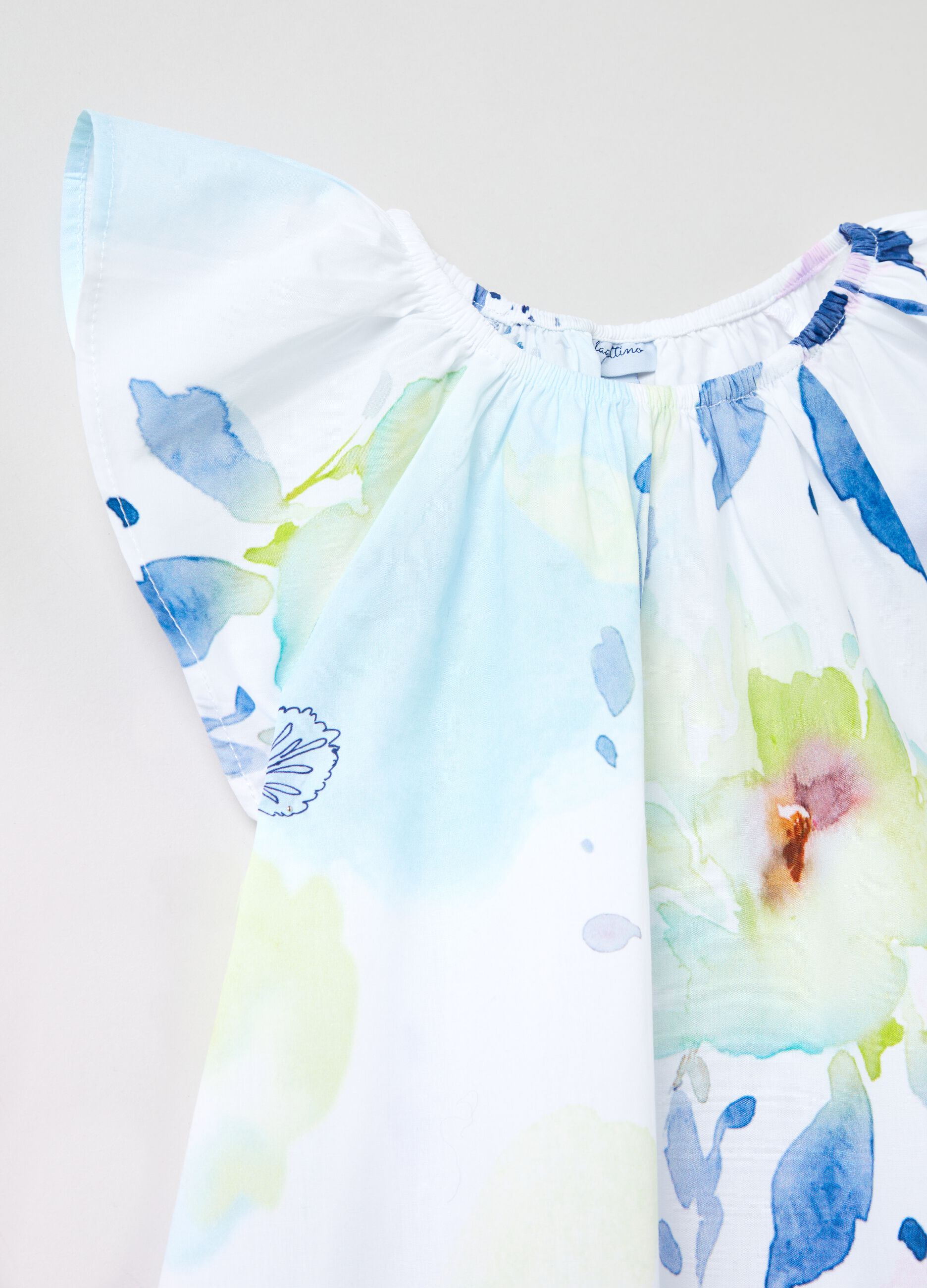 Blusa con maniche ad aletta stampa floreale_2