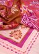 Pink pure cotton scarf with floral print_1