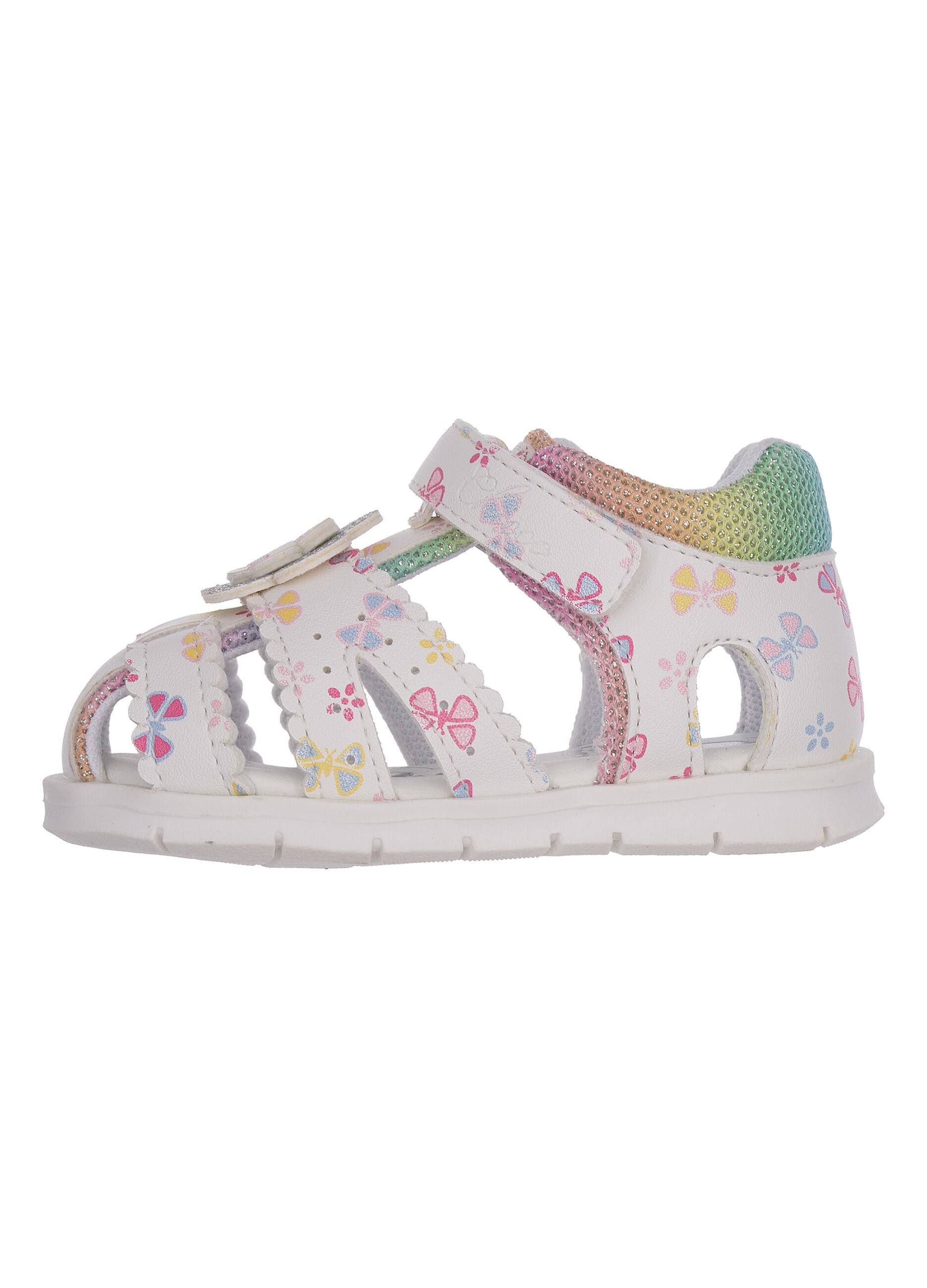 Multicoloured sandals with floral details for girls