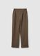 Brown Micro Check Regular Fit Trousers_0