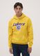 Yellow cotton-blend hoodie with Lakers print_2